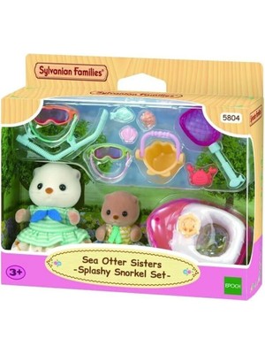 Amalfi 5804 Sylvanian Families Su Samuru Kız Kardeşler ve Şnorkel Seti +3 Yaş Kız Erkek Çocuk Oyuncak Eğiti
