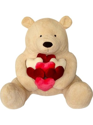 Amalfi Kalpli Arne Bear 92CM Peluş Kız Erkek Çocuk Oyuncak Eğitici Oyuncaklar