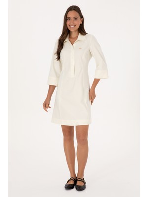 U.S. Polo Assn. Kadın Beyaz Dokuma Elbise 50308612-VR256