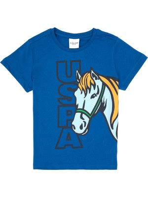 U.S. Polo Assn. Erkek Çocuk Saks Bisiklet Yaka Süprem Tişört 50316479-VR032