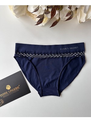 Intive Lingerie Kadın Dikişsiz Antibakteriyel Sportwear Fileli Slip/bikini (Siyah, Bordo, Kahverengi, Lacivert)