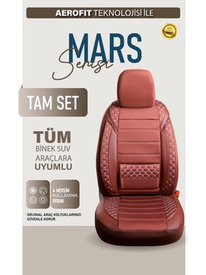 Castor Otomotiv Mini Copper Contryman Uyumlu Lüx Bel Destekli Mars Yarı Deri Oto Koltuk Kılıfı Tarçın Renk