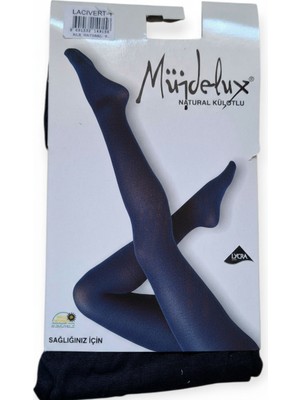 Müjde Müjdelüx Lacivert Koton Lycra 60DEN Naturel Külotlu Çorap 60DEN