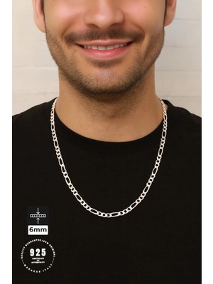 Marakas Italy 6mm Figaro 925 Ayar Gümüş Kolye