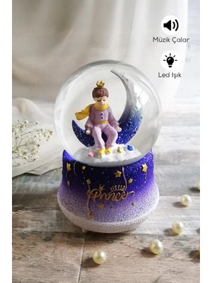Dempower Küçük Prens Ay Temalı Müzikli LED Işıklı Kar Küresi