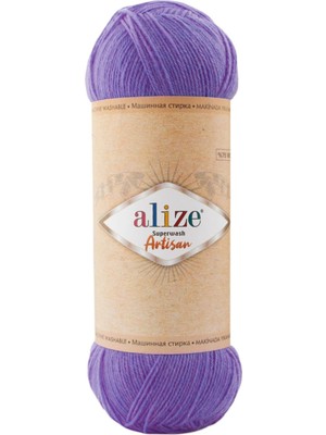 Atölye Made Alize Superwash Artisan %75 Yünlü El Örgü Ipi Tek Yumak Renk Kodu : 44 Mor