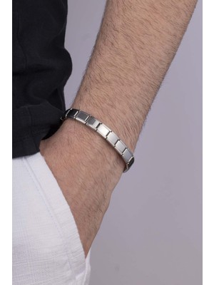 Gümüş Pazarım Rodyum Kaplama Italyan Charm Çelik Bileklik