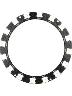 Robiz 16 Bit NeoPixel Halka Ring WS2812B 5050 Rgb Led Modül 16’lı Dijital Adreslenebilir Lamba Programlanabilir Full Color FastLED Dekoratif Aydınlatma