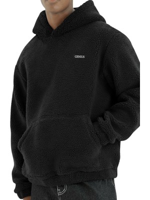 Genius Store Genıus Store Erkek Kapüşonlu Polar Sherpa Kuzu Kumaş Içi Şardonlu Kapüşonlu sweatshırt Sherpa-Kap