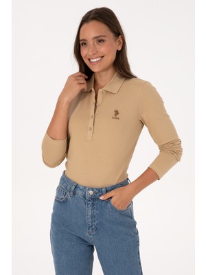 U.S. Polo Assn. Kadın Kum Basic Polo Yaka Sweatshırt 50307755-VR085