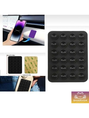 Sharvox Silikon Vakumlu Telefon Tutucu – Kaymaz Vantuzlu Yapışkanlı Stand | Tüm Cep Telefonları Için Uyumlu