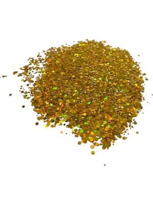 Stonechem Hologram Gold Glitter – 5 GR Gökkuşağı Efektli Altın Pullu Sim (Epoksi, UV Reçine ve Takı Tasarımı İçin Ultra Parlak Lüks Süsleme)