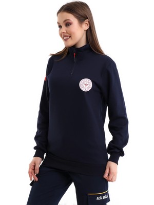Paramedik Sweatshirt Kışlık Unisex Balıkçı Yaka - Lacivert
