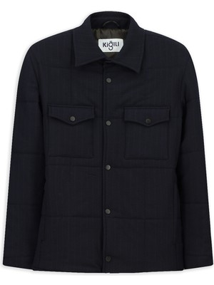 Kiğılı Çizgili Çıtçıtlı Gömlek / Mont