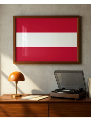Fuart.Co Avusturya Bayrağı Dijital Baskı Poster (Çerçevesiz) FLFU