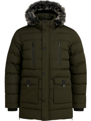 Sivaist Erkek Yeşil Erkek Outdoor Su Geçirmez Kapüşonlu Kışlık Kaban – Rüzgar ve Yağmura Dayanıklı  Mont&kaban