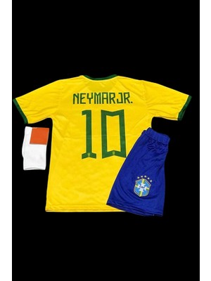 Legent Lady Brezilya 2023/24 Yeni Sezon Neymar Jr Çocuk Forması Şort Çorap 3'lü Set