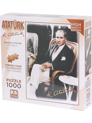 Amalfi 20727 Kahve Içen Atatürk 1000 Parça Puzzle -Ks Puzzle Kız Erkek Çocuk Oyuncak Eğitici Oyuncaklar