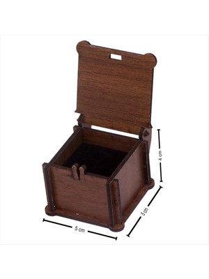 Zero Techmrt Seni Seviyorum Figürlü Ahşap Yüzük Kutusu-Kahverengi