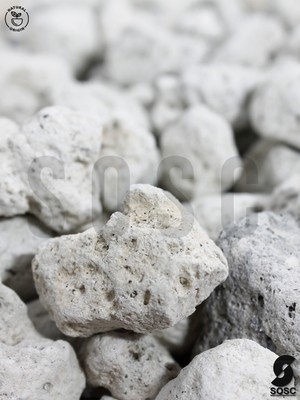 Sosc Natural Volkanik Beyaz Lav Taşı, Dekoratif Pomza Taşı, 2-4 Cm, 5 Litre, Drenaj Düzenleyici, Bitki Toprağı Nemlendirici