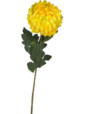 Nettenevime Yapay Çiçek Krizantem Sarı Açık 90CM Tek Dal Kumaş Çiçek Uzun Dal