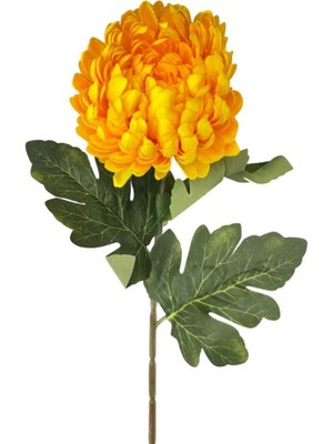 Nettenevime Yapay Çiçek Krizantem Sarı Koyu 90CM Tek Dal Kumaş Çiçek Uzun Dal