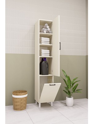 Demirbal Mobilya Banyo Mutfak Çok Amaçlı Sepetli Raflı Dolap
