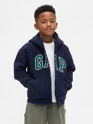 Gap Erkek Çocuk Lacivert Vintagesoft Gap Logo Fermuarlı Sweatshirt