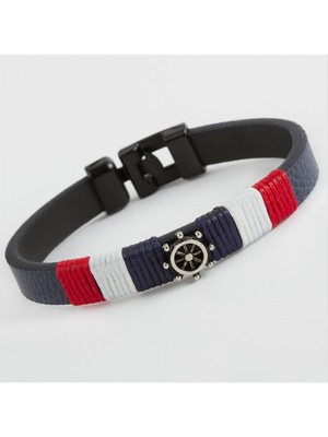 Zero Techmrt Dümen Kaliteli Suni Deri Bileklik-Lacivert