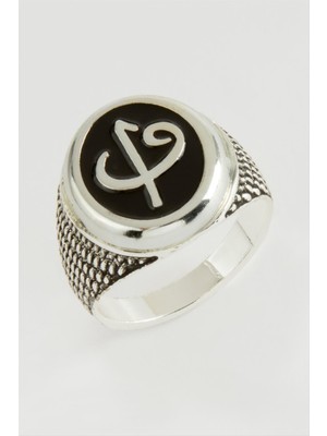 Zero Techmrt Vav Elif Metal Erkek Yüzük-Gümüş Rengi