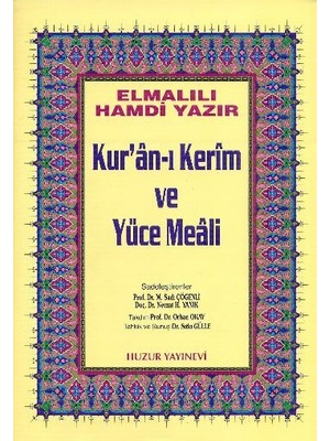 Huzur Yayınevi Kuranı Kerim ve Yüce Meali Orta Boy (Sarı)