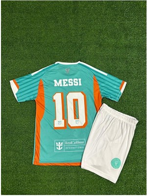 Legent Lady New Inter Miami 2026 Yeni Sezon Lionel Messi //10 Çocuk Forması (Turkuaz)