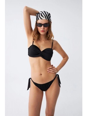 Marsilyan Kadın Straplez Siyah Bikini Takımı