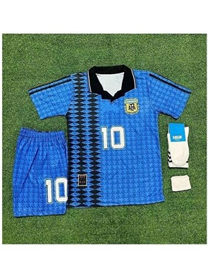 Legent Lady Arjantin 2023/24 Yeni Sezon Lionel Messi Ikonik Özel Nostalji Çocuk Forması 4'lü Set
