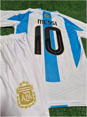 Legent Lady Arjantin 2024/25 Yeni Sezon Lionel Messi Çocuk Forması Şort Çorap Bileklik 4'lü Set