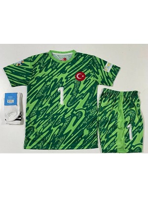 Legent Lady Euro 2024 Türkiye Mert Günok 1 Numara Çocuk Kaleci Forması 3 Lü Set (Yeşil)