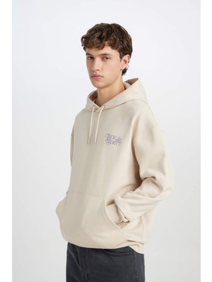 DeFacto Rıck and Morty Boxy Fit Kapüşonlu Baskılı Sweatshirt D6770AX25SP
