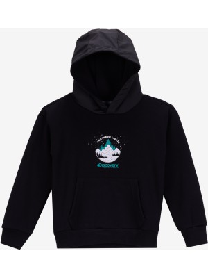 Discovery Expedition Baskılı Erkek Çocuk Siyah Sweatshırt D5WB-SWT3012