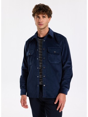 Fabrika Mavi Erkek Düz Relaxed Gömlek Ceket F5WM-GML 2379