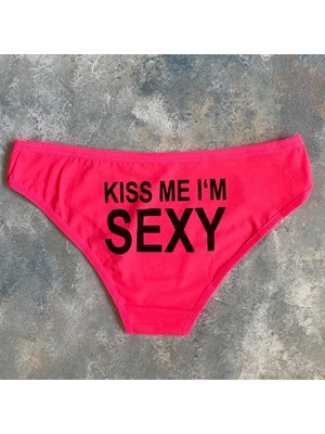 Intive Lingerie Kadın %95 Pamuklu Günlük Kullanım Seksi Yazılı Slip