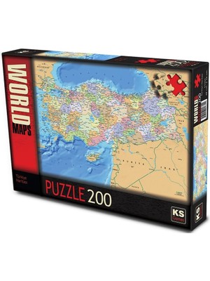 paraply Ks Puzzle 200 Parça Türkiye Siyasi Haritası Kız Erkek Çocuk Oyuncak Eğitici Oyuncaklar