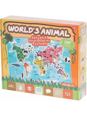 paraply 5152 CAEGT-5152 Worlds Animal -Ca Games Kız Erkek Çocuk Oyuncak Eğitici Oyuncaklar