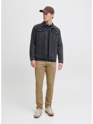 Jack & Jones Normal Bel Slim Fit Kahve Erkek Denim Pantolon 12279182_JPSTGLENN Orıgınal 014