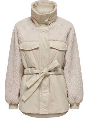 Only Krem Kadın Dik Normal Düz Mont Onlerıka Mıx Jacket Lıfe cc Otw