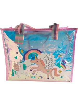 OMZ Dream Vest Şeffaf Hologram Unicorn Büyük Omuz Çantası Kız Erkek Çocuk Oyuncak Eğitici Oyuncaklar