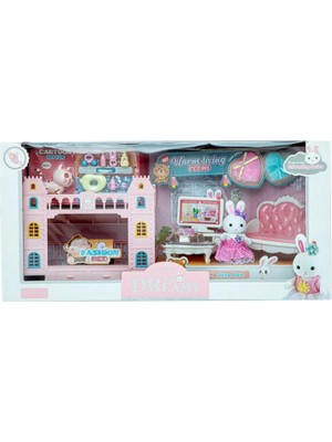paraply Bay Dreamy Oturma Odası ve Ranzalı Mini Tavşan Oyun Seti Kız Erkek Çocuk Oyuncak Eğitici Oyuncaklar