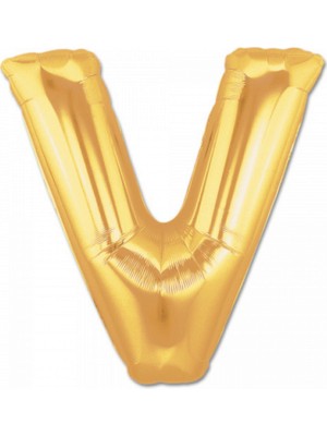 Zero Land Techmrt V Harf Folyo Balon Altın Renk  40 Inç