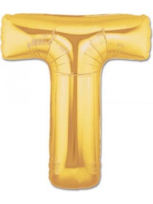 Zero Land Techmrt T Harf Folyo Balon Altın Renk  40 Inç