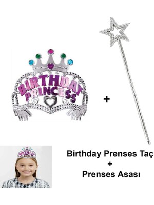 Zero Land Techmrt Kız Çocuk Doğum Günü Prenses Seti – Taç ve Sihirli Asa