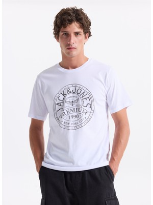 Jack & Jones Bisiklet Yaka Beyaz Erkek T-Shirt 12288083_JPRBLUZACK Ss Tee Fst